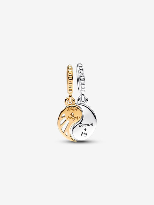 Pandora Two-Tone Splitable Sun & Moon Dangle Charm