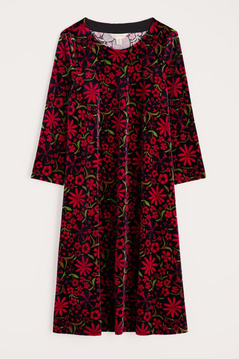 Seasalt Women's Mahonia Dress In Folky Flowers Onyx Carmine