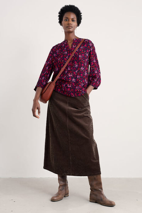 Seasalt Women's Willow Path Printed Shirt In Paper Birds Jam