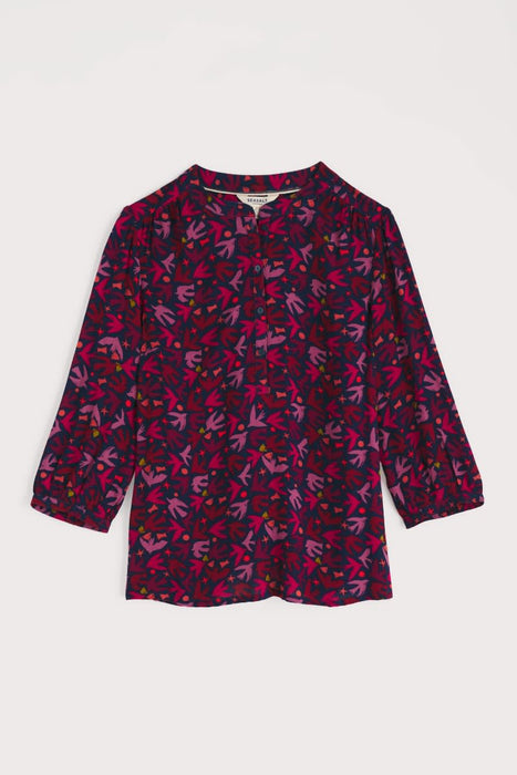 Seasalt Women's Willow Path Printed Shirt In Paper Birds Jam