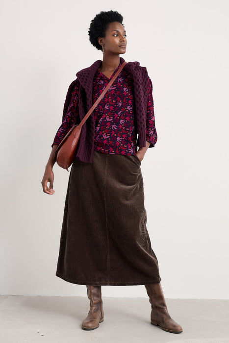 Seasalt Women's Willow Path Printed Shirt In Paper Birds Jam