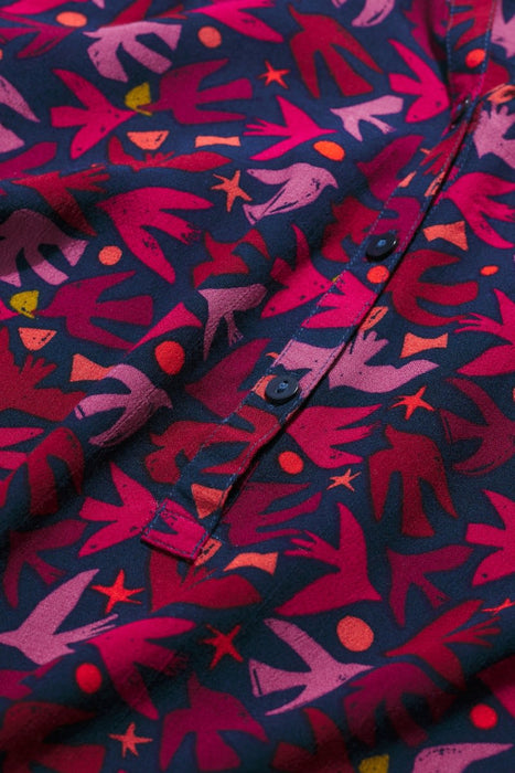 Seasalt Women's Willow Path Printed Shirt In Paper Birds Jam