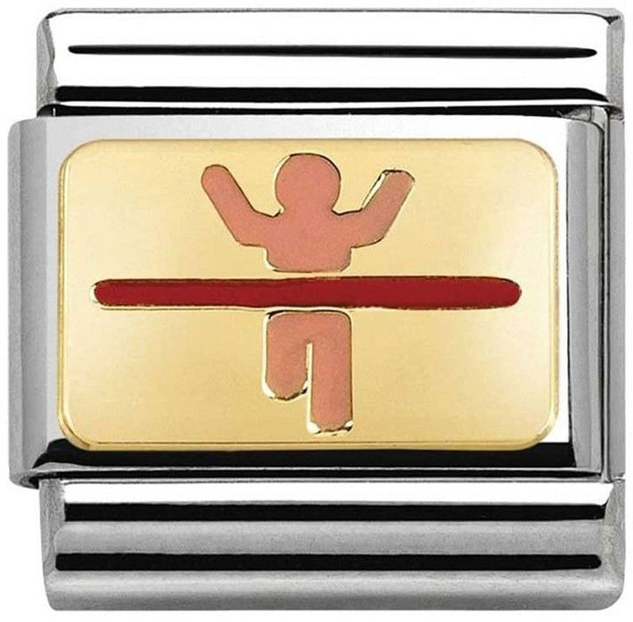 Nomination Classic Gold Sports Swimmer Finish Line Charm