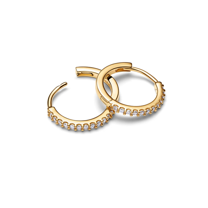 Pandora Sparkling Mini Hoop Earrings 14k Gold Plated
