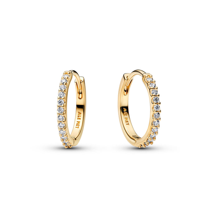 Pandora Sparkling Mini Hoop Earrings 14k Gold Plated