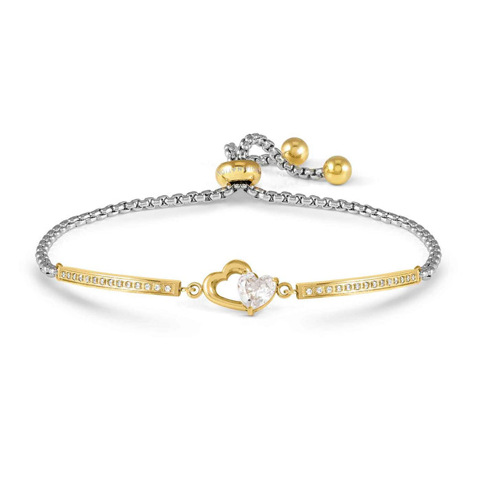 Nomination Milleluci Heart With White Crystal Gold Refined Bracelet