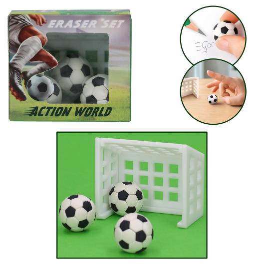 Action World Football Eraser Set
