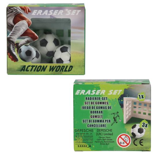 Action World Football Eraser Set