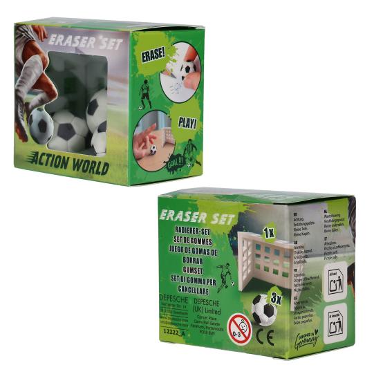 Action World Football Eraser Set