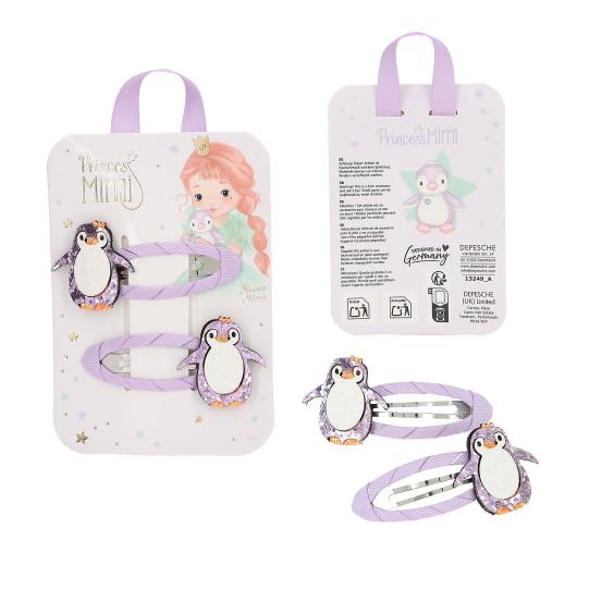 Princess Mimi Hair Clips Glitter Motif And Textile