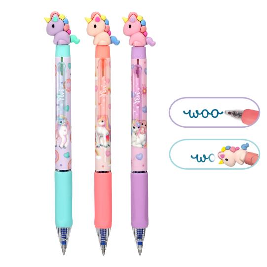 Ylvi Erasable Gel Pen with Unicorn Topper