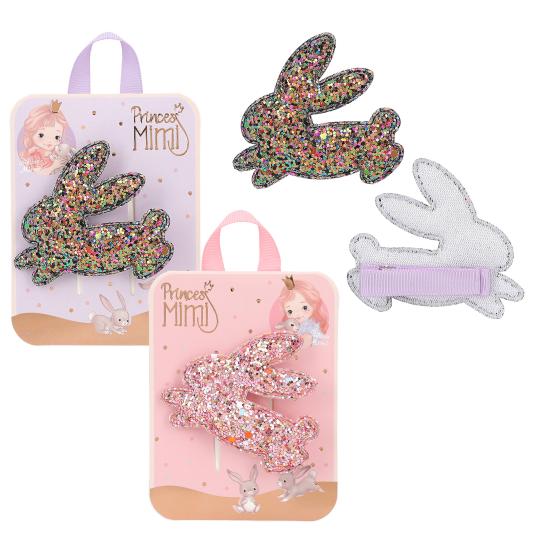 Princess Mimi Hair Clips Glitter Bunny