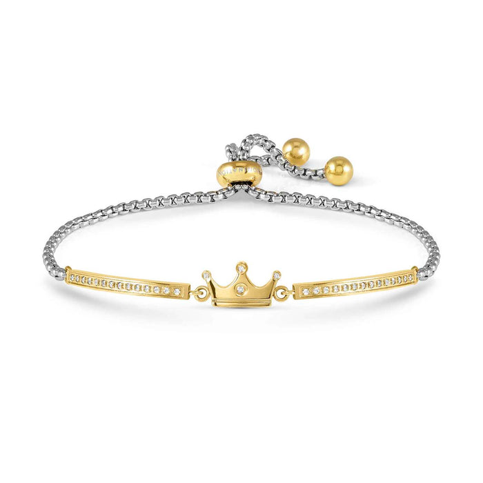 Nomination Milleluci Crown With White Crystal Gold Bracelet