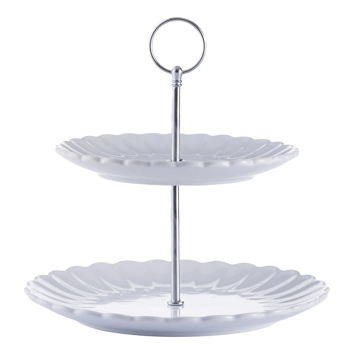 The Rayware Group Luxe 2 Tier Cake Stand White