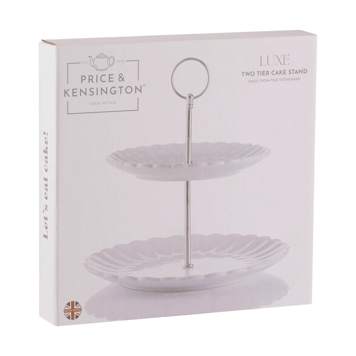 The Rayware Group Luxe 2 Tier Cake Stand White