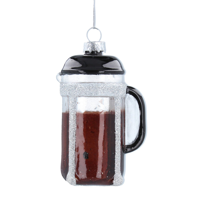 Gisela Graham Glass Coffee Cafetiere Tree Decoration