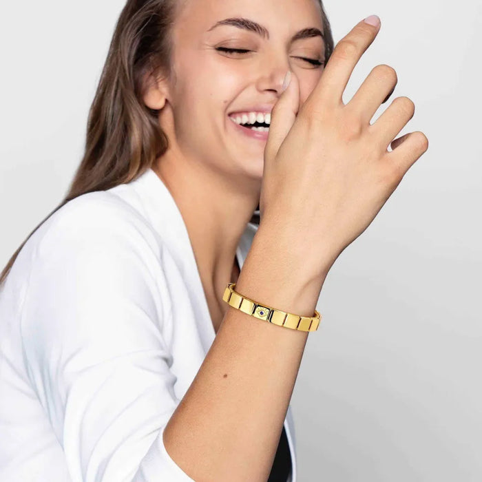 Nomination Composable Glam Gold Cubic Zirconia Greek Eye Bracelet