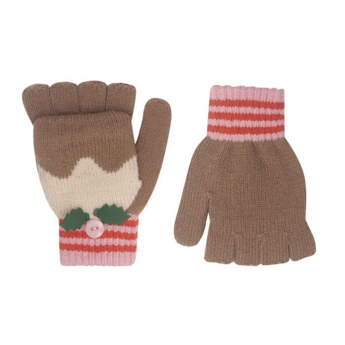Rockahula Christmas Pudding Knitted Gloves 3-6 Years