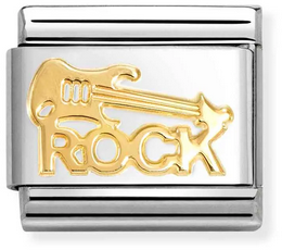 Nomination Classic Gold Rock Electric Guitar Charm