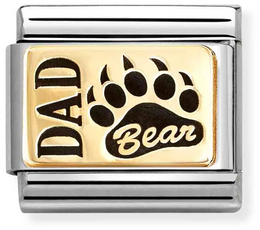 Nomination Classic Gold Plates Dad Bear Charm