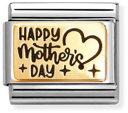 Nomination Classic Gold Plates Happy Mother's Day Charm