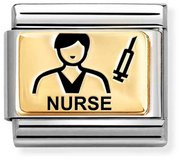 Nomination Classic Gold Male Nurse Charm