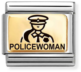Nomination Classic Gold Police Woman Charm