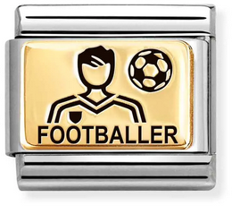 Nomination Classic Gold Male Footballer Charm