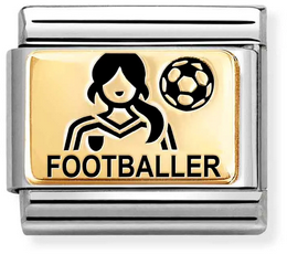 Nomination Classic Gold Female Footballer Charm