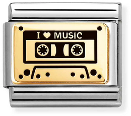 Nomination Classic Gold Love Mix Tape Charm