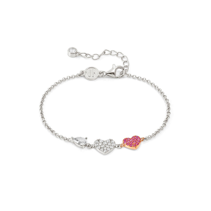 Nomination Lucentissima Coloured Heart And Pear Shape Pendant Cubic Zirconia Bracelet