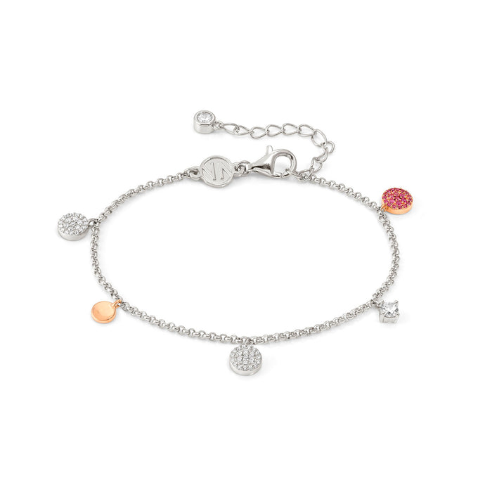 Nomination Lucentissima Circle And Mixed Pendant Cubic Zirconia Rose Gold Bracelet