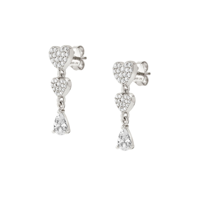 Nomination Lucentissima Cubic Zirconia Hearts Drop Earrings