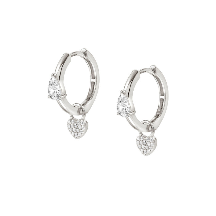 Nomination Lucentissima Cubic Zirconia Hearts Hoop Earrings