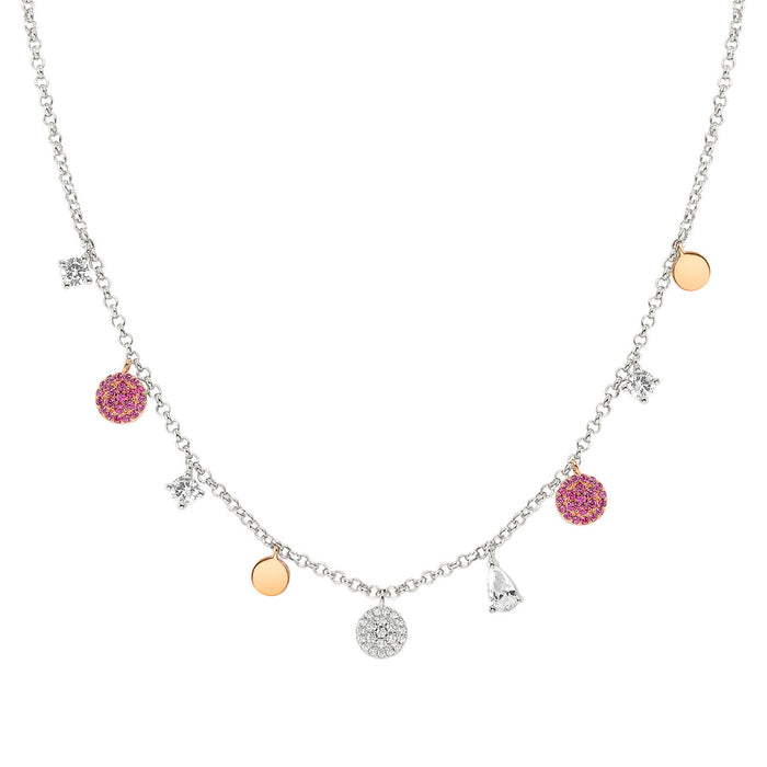 Nomination Lucentissima Coloured Circle And Mixed Shape Pendant Cubic Zirconia Necklace