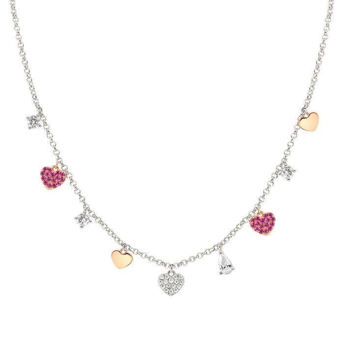 Nomination Lucentissima Coloured Heart And Mixed Shape Pendant Cubic Zirconia Necklace