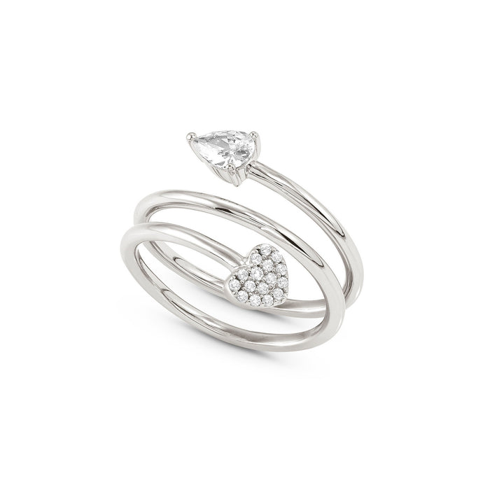 Nomination Lucentissima Heart And Pear-Shaped Cubic Zirconia Ring