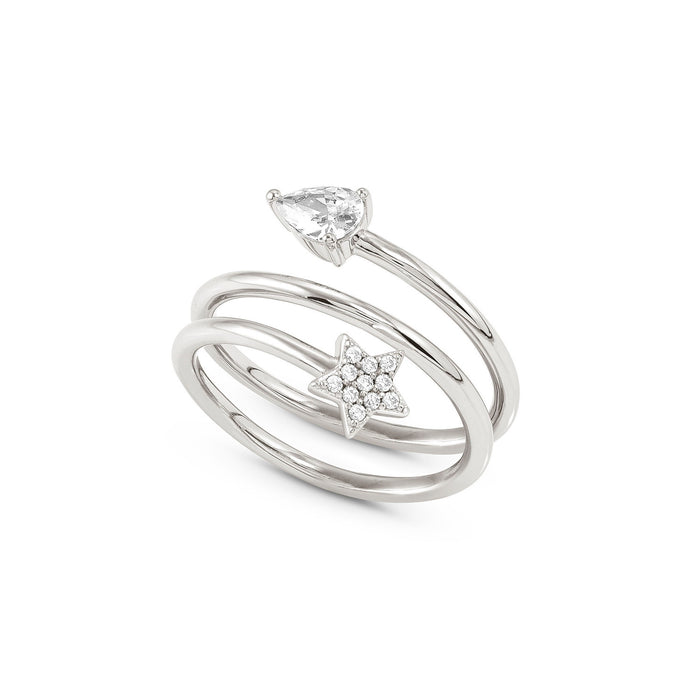 Nomination Lucentissima Star And Pear-Shaped Cubic Zirconia Ring