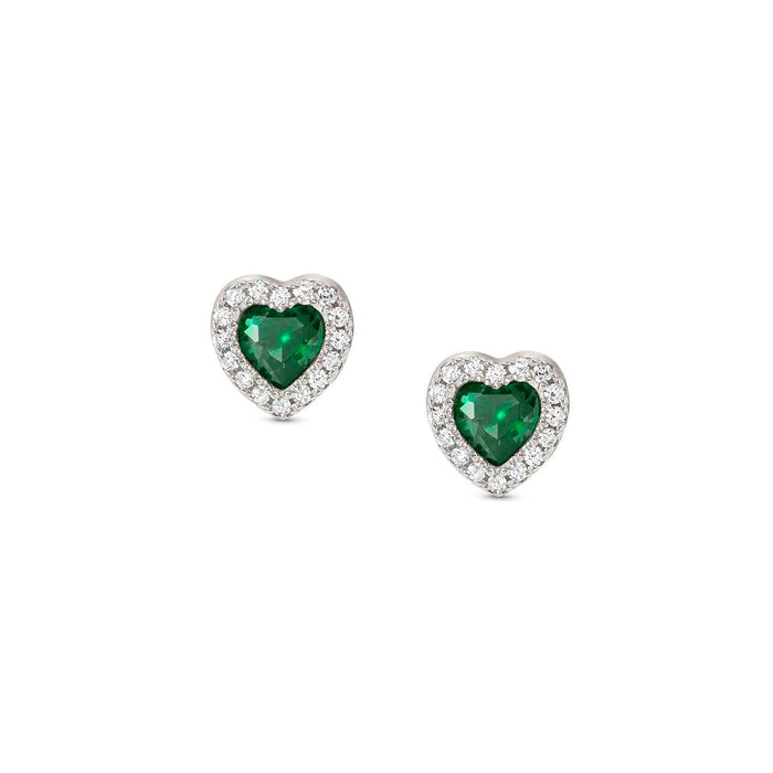 Nomination All My Love Green Heart Earrings