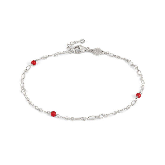 Nomination Sterling Silver With Coral Stones Anklet