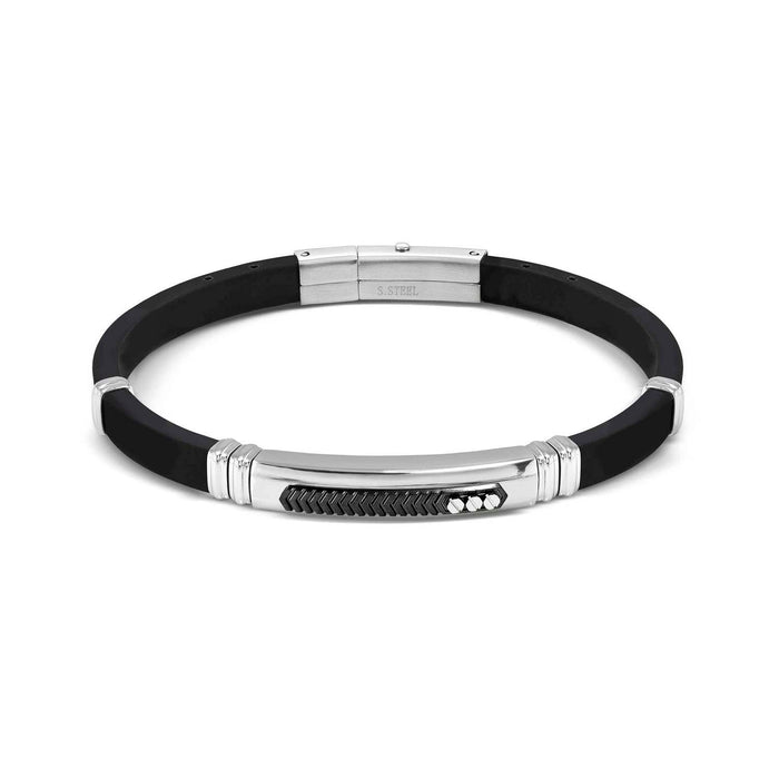 Nomination City Energy Black And Stainless Steel Bracelet