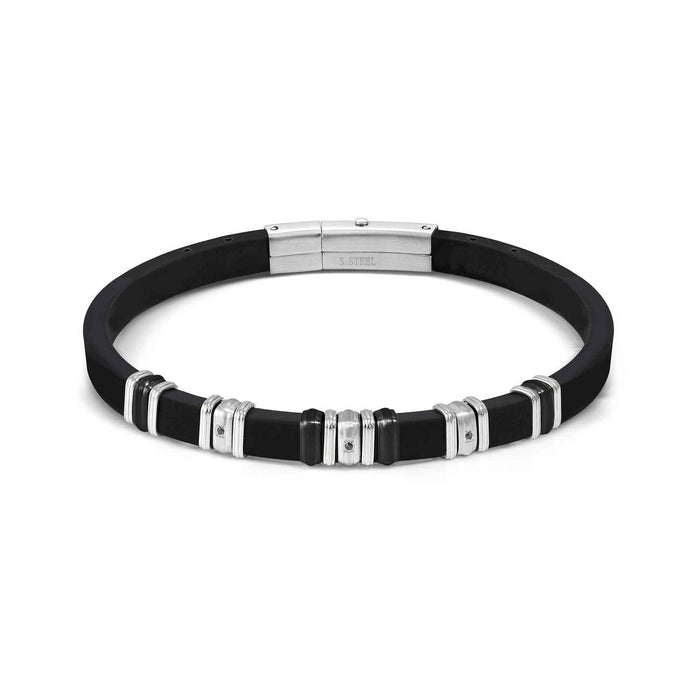 Nomination City Energy Stainless Steel And Black Crystal Bracelet
