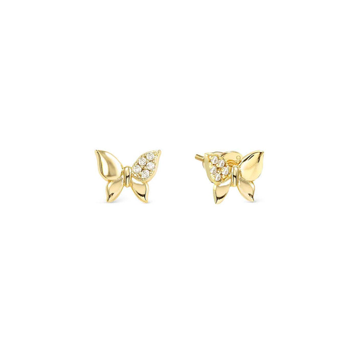 Nomination Petit Sparkle Butterfly With White Stone Gold Earrings