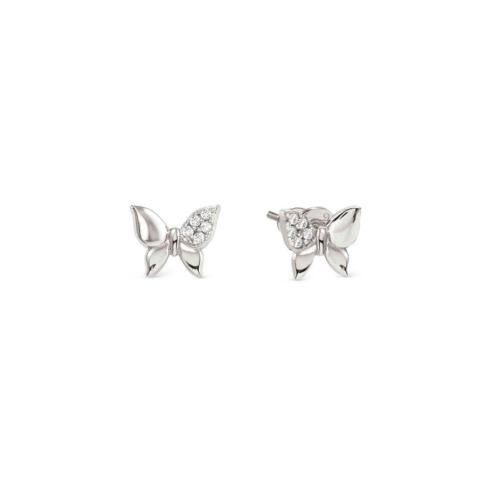 Nomination Petit Sparkle Butterfly With White Stone Silver Earrings