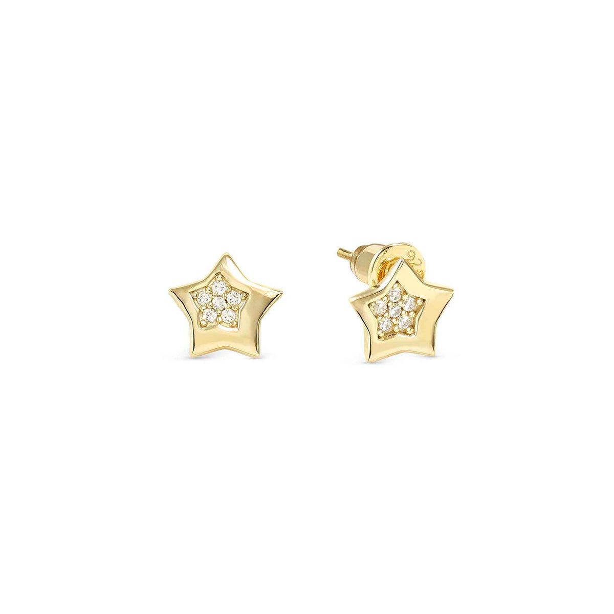 Nomination Petit Sparkle Flower With White Stone Silver Hoop Earrings