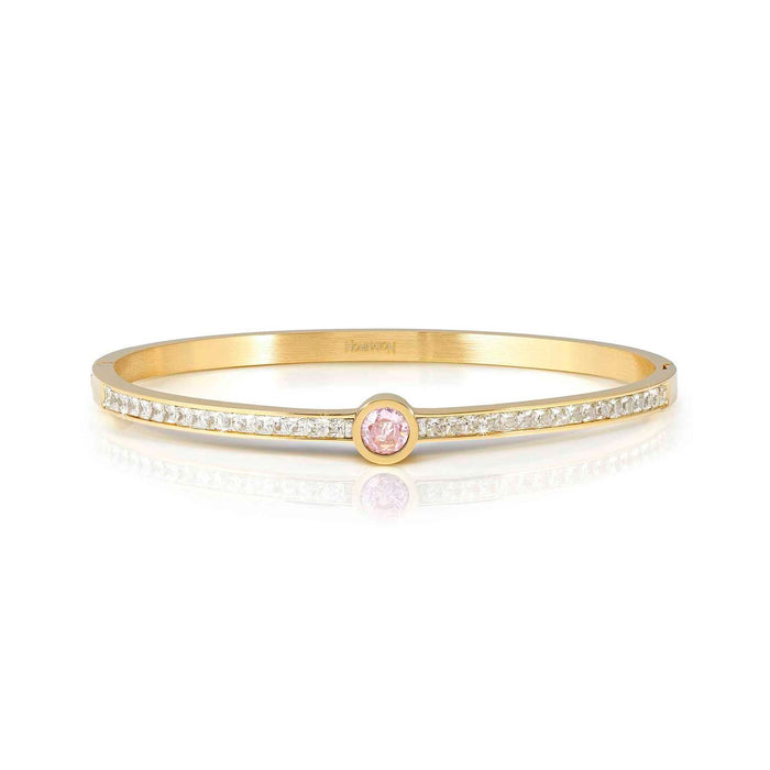 Nomination Pretty Bangles Light Pink Central Stone Rigid Bracelet