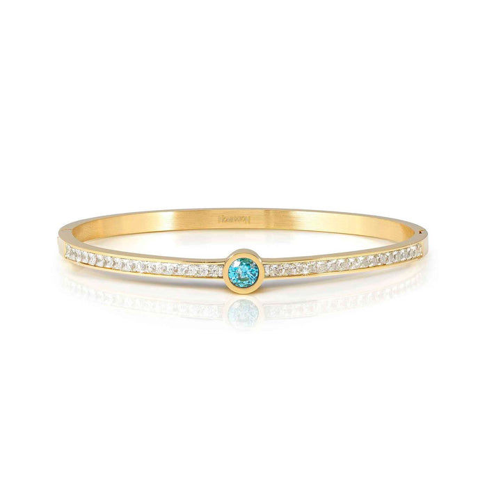 Nomination Pretty Bangles Rigid Bracelet Light Blue Stones Large Bracelet