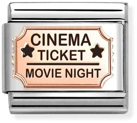 Nomination Classic Rose Gold Cinema Ticket Movie Night Charm