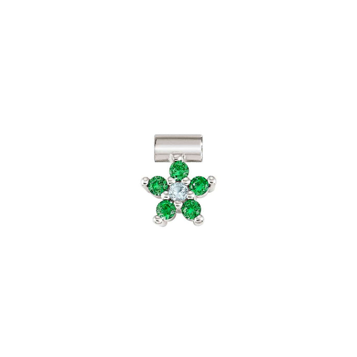 Nomination SeiMia Green & White Cubic Zirconia Flower Pendant