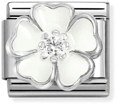 Nomination Classic Silver Big White Flower Charm